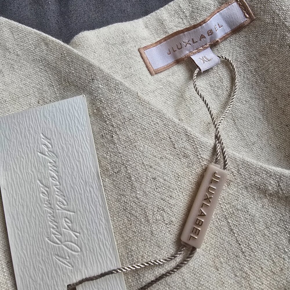 NWT! JLUXLABEL Cream Linen-Look Crop Top - Picture 5 of 10